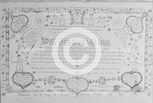 Wall Text, 1791. Creator: Unknown.