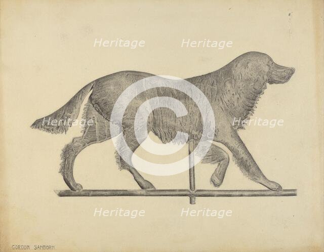 Dog Weather Vane, c. 1938. Creator: Gordon Sanborn.