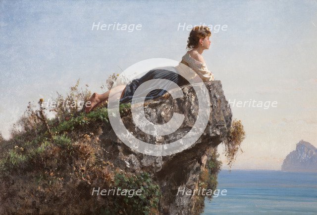 La fanciulla sulla roccia a Sorrento (The girl on the rock in Sorrento), 1871.