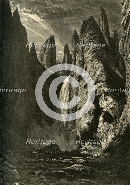 'Tower Falls', 1872.  Creator: W. J. Linton.