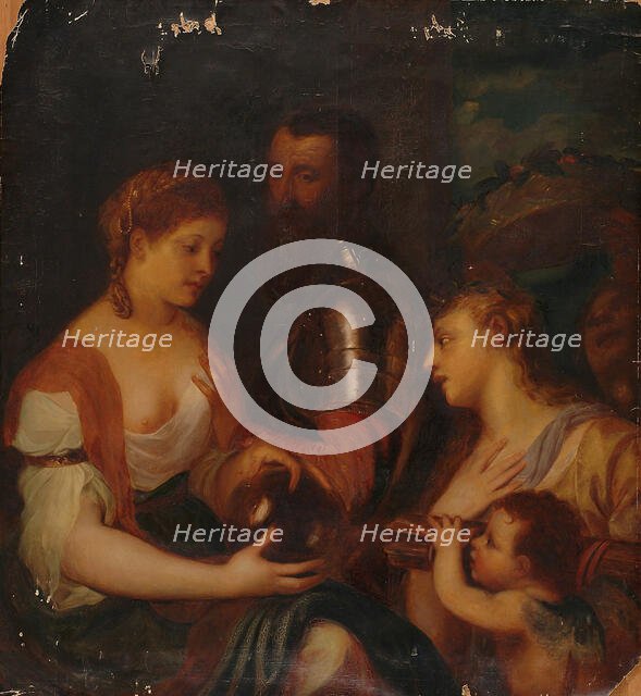 Marquis Alfonso d'Avalos and his Mistress, after Titian, 1850-1865.  Creator: Axel Hertzberg.