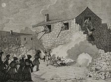 First Carlist War, (1833-1840): Attack of a house near Guernica (Biscay), 1842. Creator: Pedro Celestino Mare.