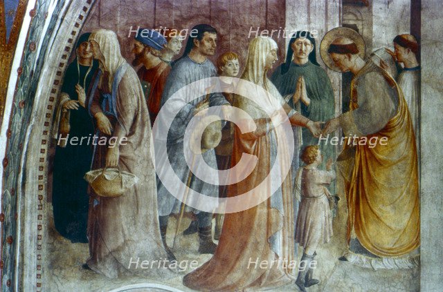 'St Stephen Distributing Alms', mid 15th century. Artist: Fra Angelico