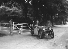 Cream Cracker Team MG PB of CAN May competing at the MCC Torquay Rally, July 1937. Artist: Bill Brunell.