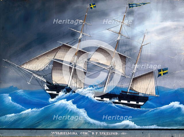 The barque Wilhelmina, c1844. Creator: Unknown.