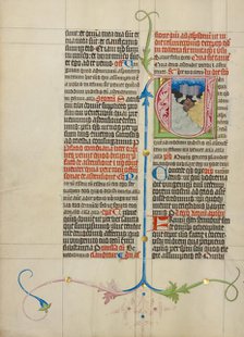 Initial V: The Ascension; Collegium Ducale, about 1420-1430. Creator: Master Michael.