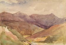 Landscape with Figure Sitting on Hillside, c1840s. Creator: John Phillip.