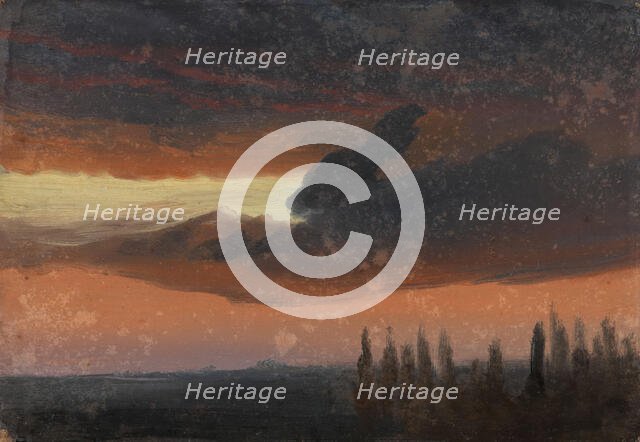 Cloud Study over Poplars, c1830-1879. Creator: Knud Baade.