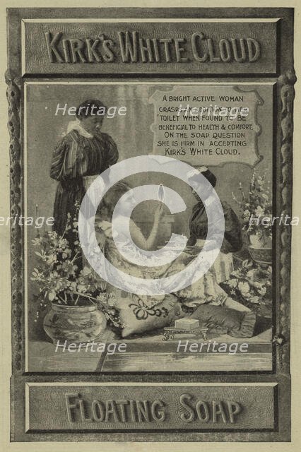 Kirk's White Cloud floating soap, 1898-02. Creator: Unknown.