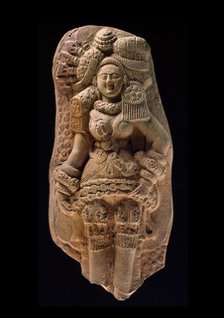 Plaque with yakshi (nature spirit) or mother goddess, 2nd century BC. Artist: Unknown.