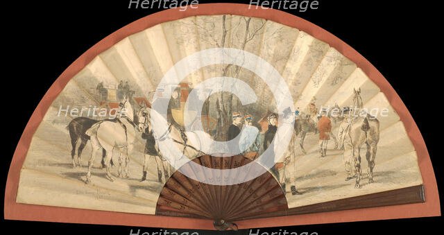 Fan: The Races at La Marche, 1885. Creator: John-Lewis Brown.