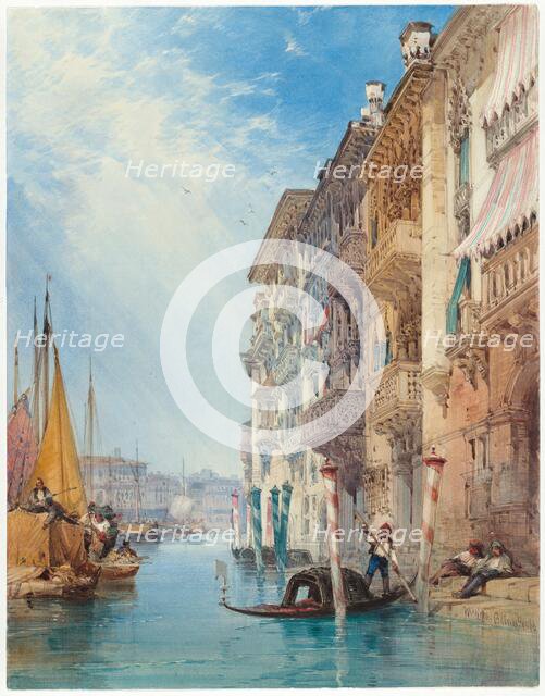 A Gondola on the Grand Canal, Venice, 1866. Creator: William Callow.