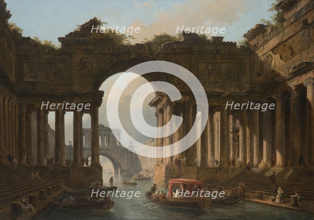 Architectural Caprice with a Canal, 1783.