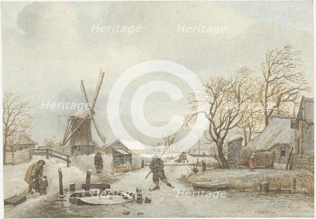 Winter landscape, 1815. Creator: Gerrit Lamberts.