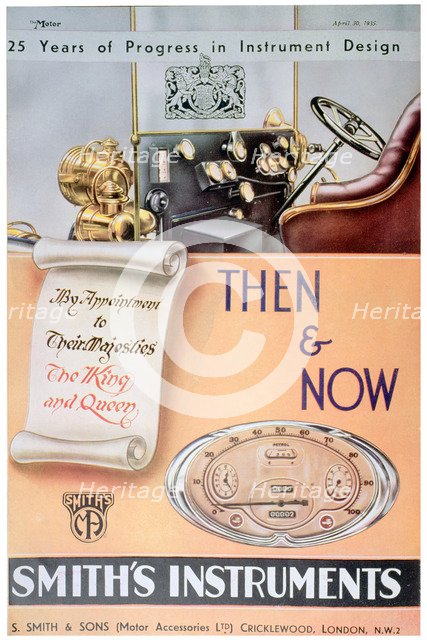 Advert for Smith's Car Instruments, 1935. Artist: Unknown