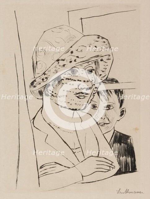 Dame mit Knabe (Woman and Boy) - (Minna and Peter Beckmann), 1924. Creator: Max Beckmann.