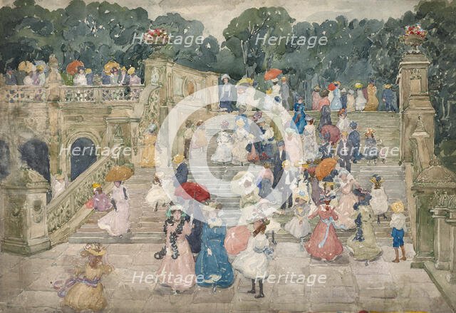 The Terrace Bridge, Central Park, 1901. Creator: Maurice Brazil Prendergast.