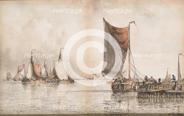 Boats On The Scheldt. Creator: Francois Carlebur II.