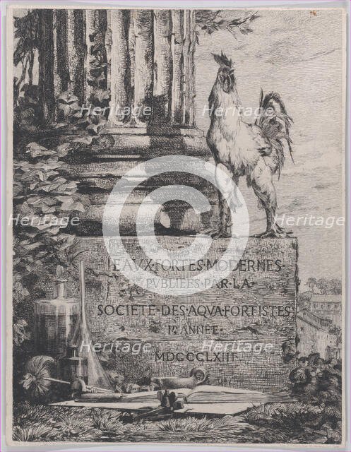 Frontispiece for the Society of Aqua-Fortistes, 1863. Creator: Jules-Ferdinand Jacquemart.