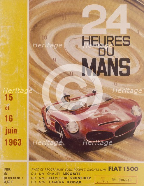 A programme advertising Le Mans 24 Hours, 1963. Artist: G Leygnac