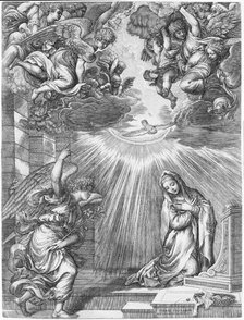 The Annunciation, 1537. Creator: Giovanni Jacopo Caraglio.