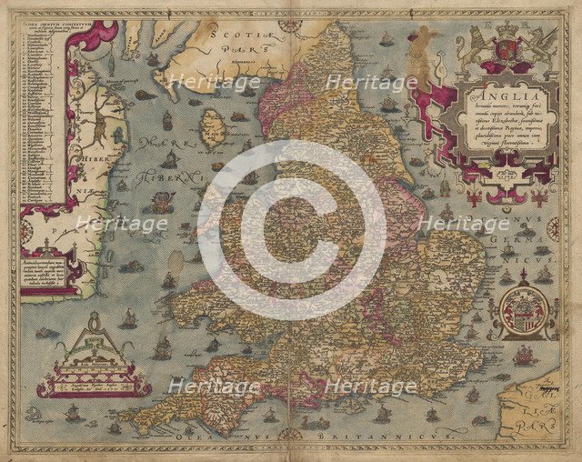 Anglia: England and Wales, 1579. Artist: Saxton, Christopher (ca 1540-ca 1610)