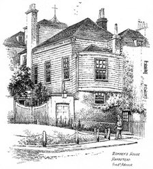 George Romney's house, Hampstead, London,1912. Artist: Frederick Adcock