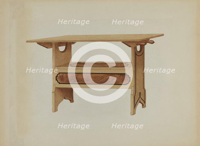 Pa. German Hutch Table, c. 1936. Creator: Rex F Bush.