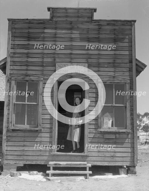 Post office and postmistress, view number two, Widtsoe, Utah, 1936. Creator: Dorothea Lange.