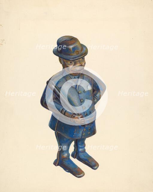 Toy Bank: Policeman, c. 1939. Creator: Walter Hochstrasser.