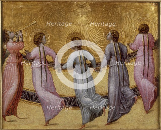 Five dancing angels, ca 1436. Artist: Giovanni di Paolo (ca 1403-1482)