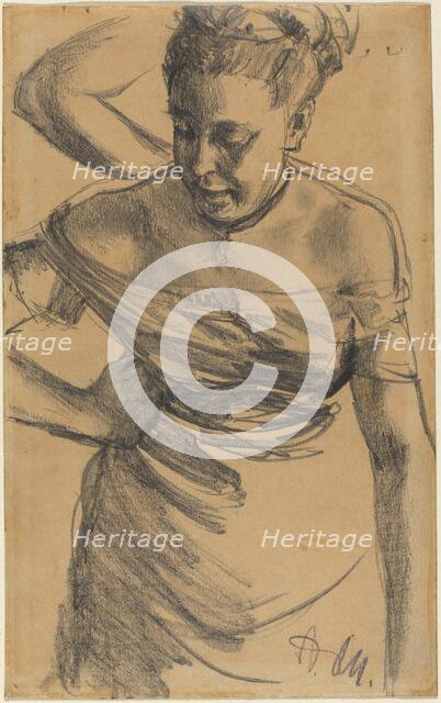 Study of a Woman, c. 1875/1890. Creator: Adolph Menzel.