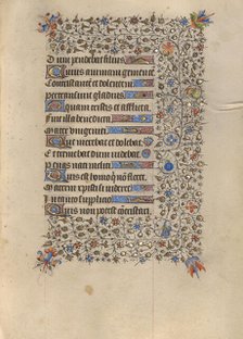 Decorated Text Page; Book of Hours, about 1420. Creator: Unknown.