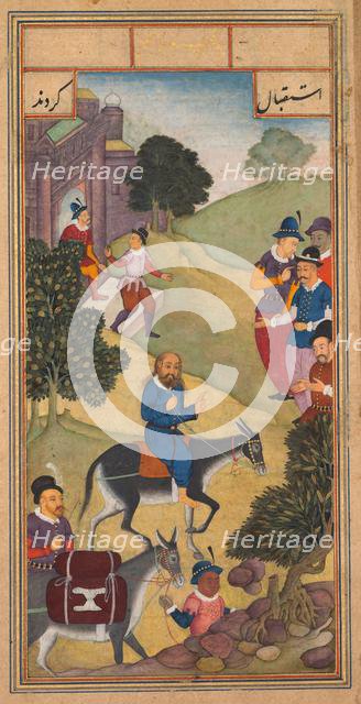 The Entry into Jerusalem, from a Mirror of Holiness (Mir’at al-quds) of Father Jerome Xavier, 1602-1 Creator: Unknown.