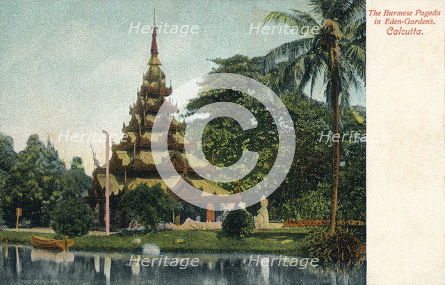 'The Burmese Pagoda in Eden-Gardens. Calcutta', c1900. Artist: Unknown.