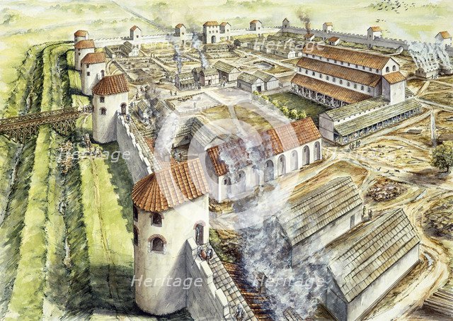 Portchester Castle, AD345, (c1990-2010). Artist: Peter Dunn.