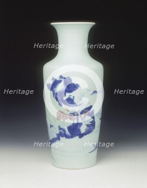 Vase with landscape, Yongzheng period, Qing dynasty, China, 1731. Artist: Unknown
