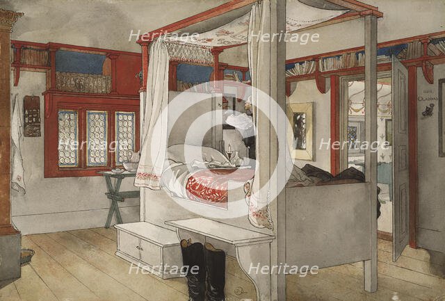 Daddy's Room. From A Home (26 watercolours), c19th century. Creator: Carl Larsson.