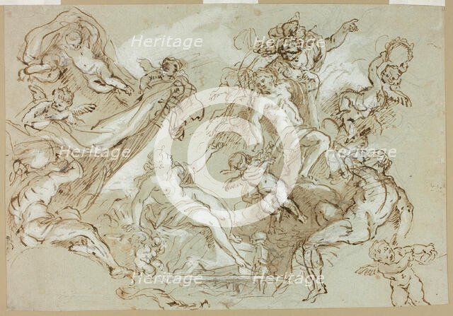 Apotheosis of Hercules (recto) n.d. Creator: Anton Domenico Gabbiani.