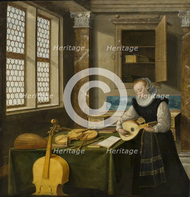 Lady Playing the Lute.
