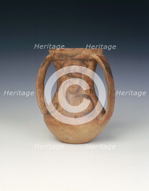 Double handled beaker, late neolithic, Tang Wang culture, China, c2000-1500 BC. Artist: Unknown