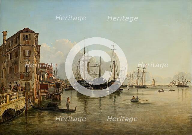 View from Strada Nuova [today Via Garibaldi] towards the Giardini Pubblici in Venice, 1834. Creator: Rudolf von Alt.