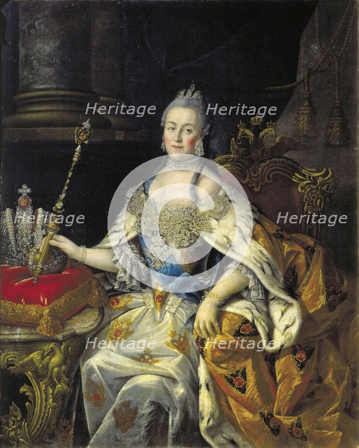 Portrait of Empress Catherine II (1729-1796), 1766.  Creator: Antropov, Alexei Petrovich (1716-1795).