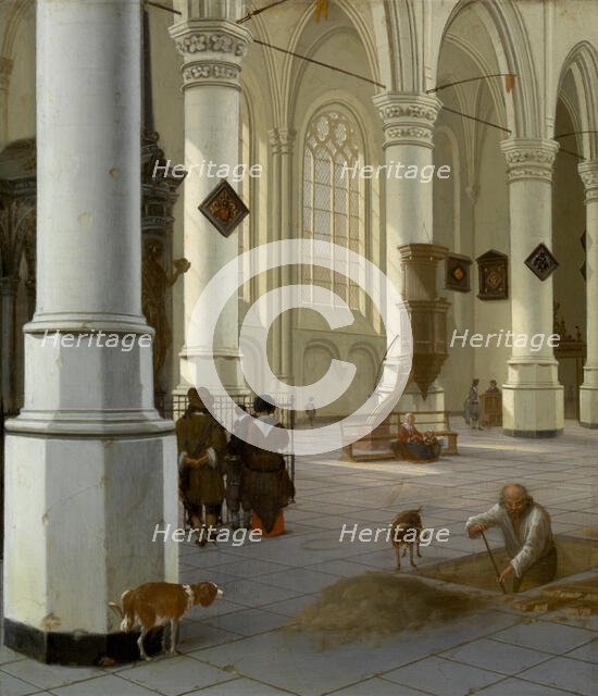 Interior of the "Nieuwe Kerk", new Church, in Delft, c1640-1670. Creator: Hendrik Cornelisz. van Vliet.