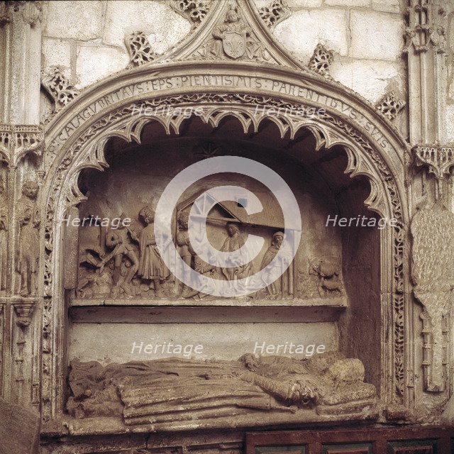 Collegiate of Covarrubias, tomb of Don Gonzalo Diaz de Covarrubias and his wife with the theme of…