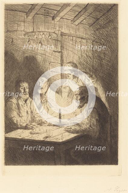 Supper of the Poor (Le souper chez misere). Creator: Alphonse Legros.