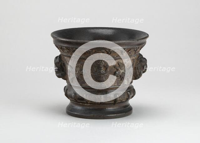 Mortar with Sphinxes, Vases, and Rope-work Handles, early 16th century. Creator: Unknown.