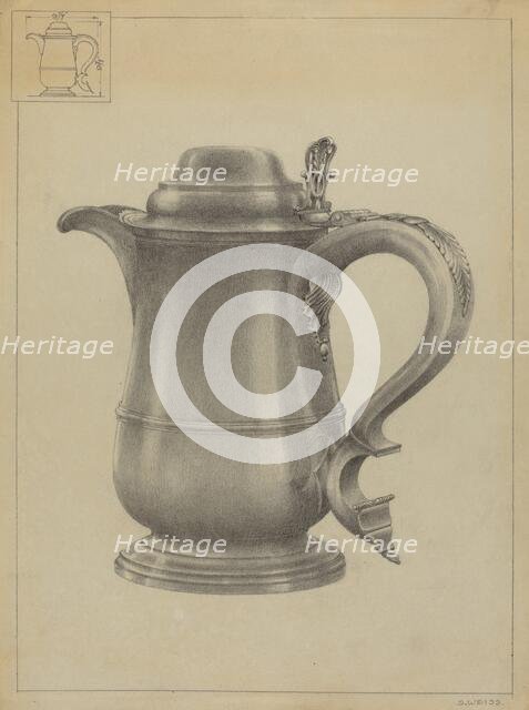 Silver Tankard, c. 1936. Creator: Simon Weiss.