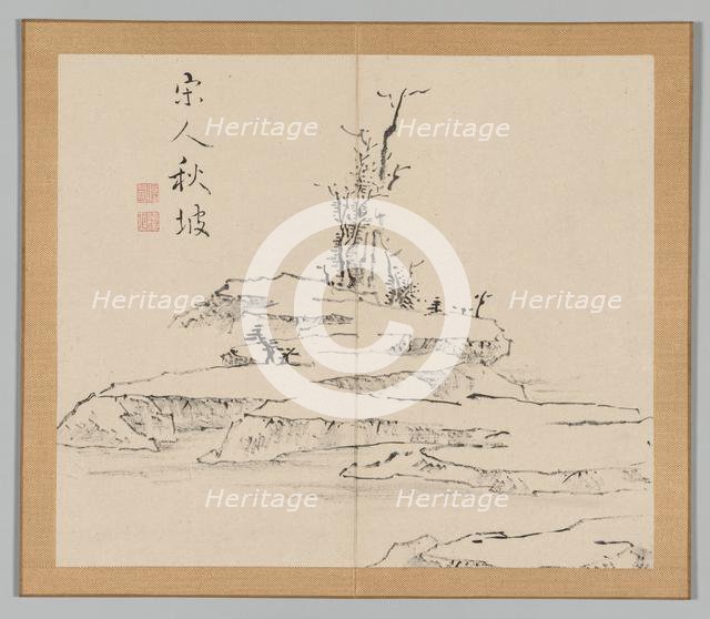 Double Album of Landscape Studies after Ikeno Taiga, Volume 2 (leaf 12), 18th century. Creator: Aoki Shukuya (Japanese, 1789).