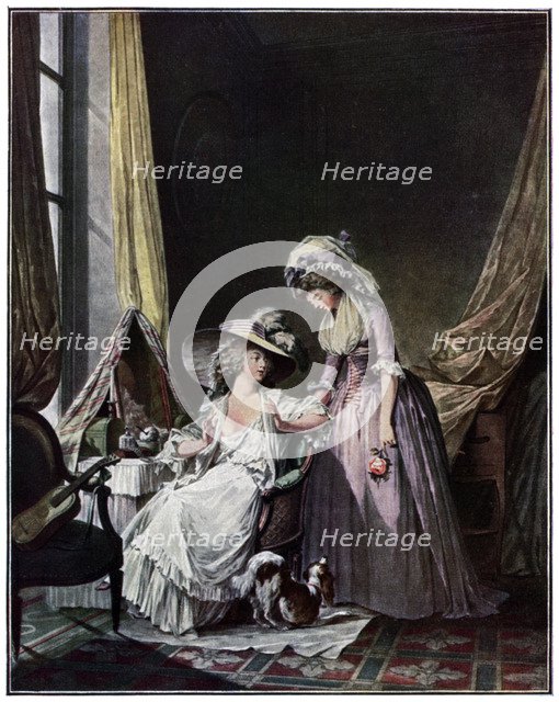 'L'aveu Difficile', 1786 (1931).Artist: Jean-François Janinet   